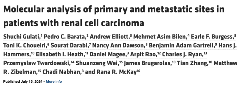 Molecular Analysis of Renal Cell Carcinoma Sites